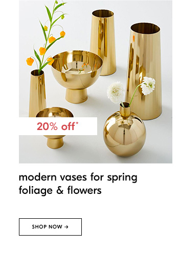 modern vases for spring foliage & flowers