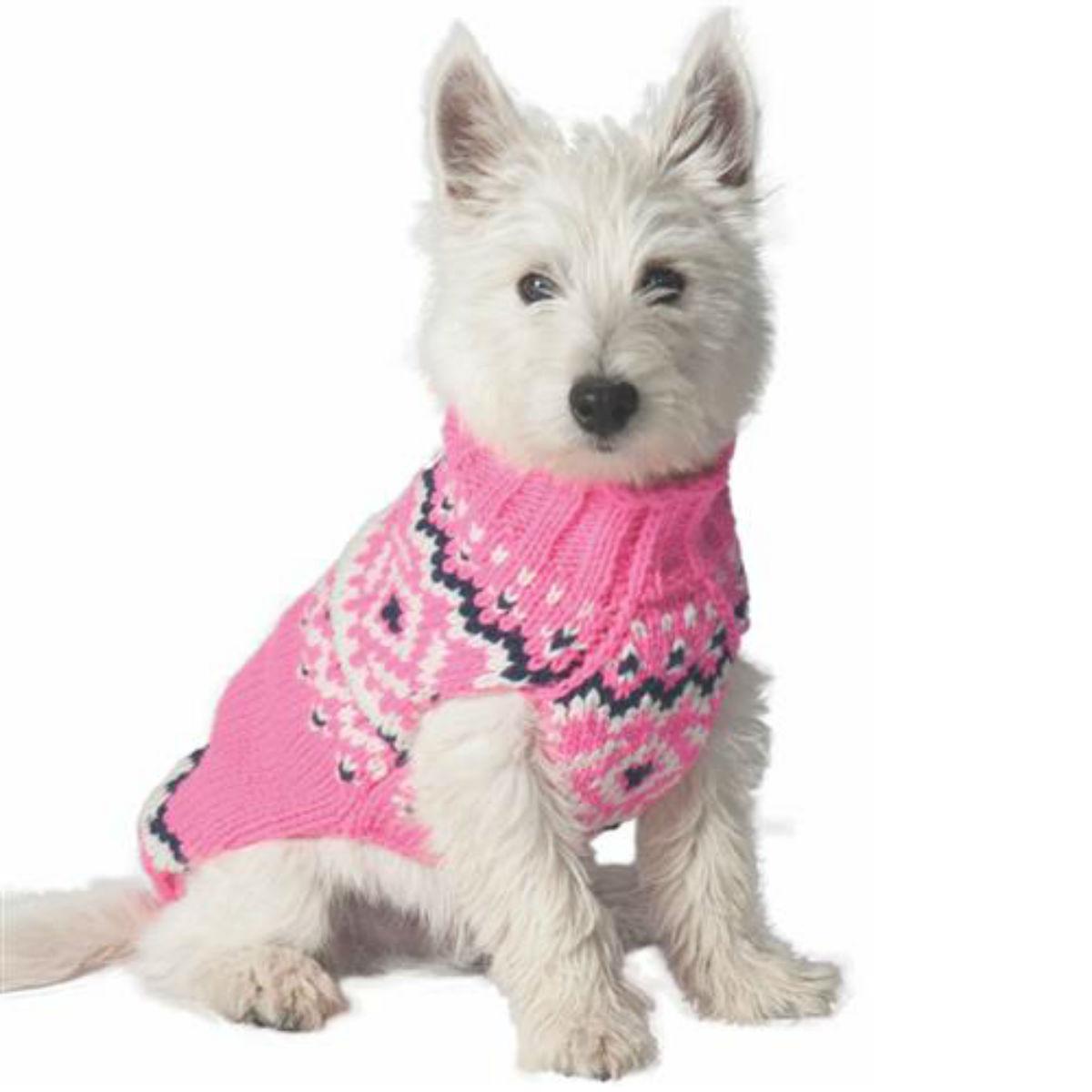 Handmade Nordic Wool Dog Sweater - Pink