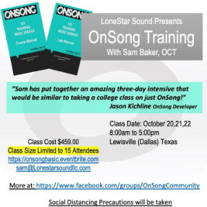 OnSong Basic Training?Coming to Texas?in October
