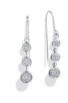 Diamond Circle Drop Earrings