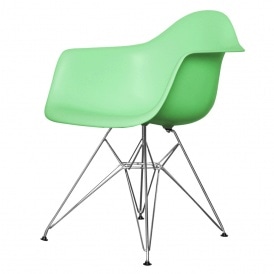 Style Eiffel Peppermint Green Plastic Retro Armchair