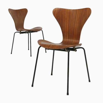 Image of Mid-Century Butterfly Rosewood Dining Chairs by Arne Jacobsen for the Brazilian Airline, Set of 6