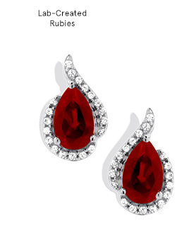 Lab-Created Ruby Earrings