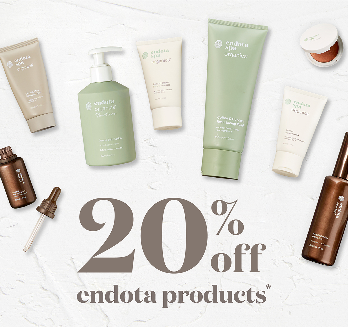 20% off endota products*
