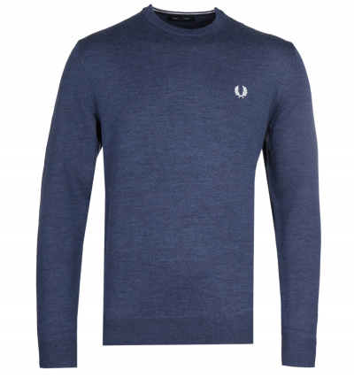 Fred Perry Classic Merino Navy Marl Knit Sweater
