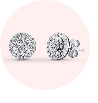 10K White Gold Diamond Earrings