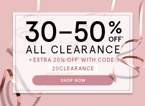 30-50% Off All Clearance + Extra 20% Off With Code 20CLEARANCE