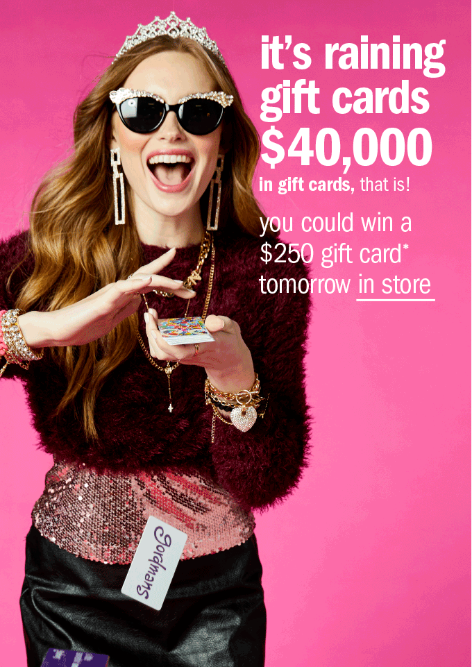 It’s raining gift cards $40,000 in gift cards, that is!