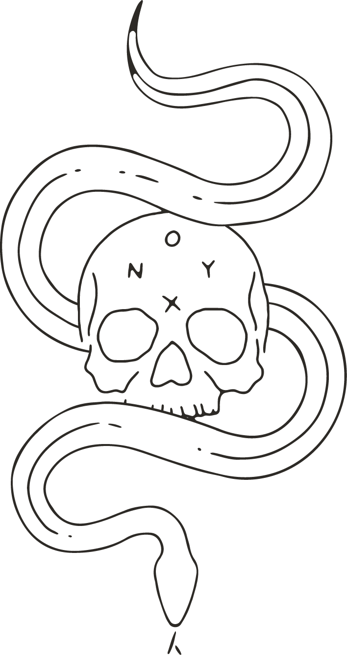 Onyx Snake and Skull Logo