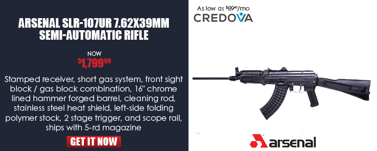 SLR-107UR - Stamped receiver,chrome lined hammer forged barrel 7.62x39 caliber, front sight block /