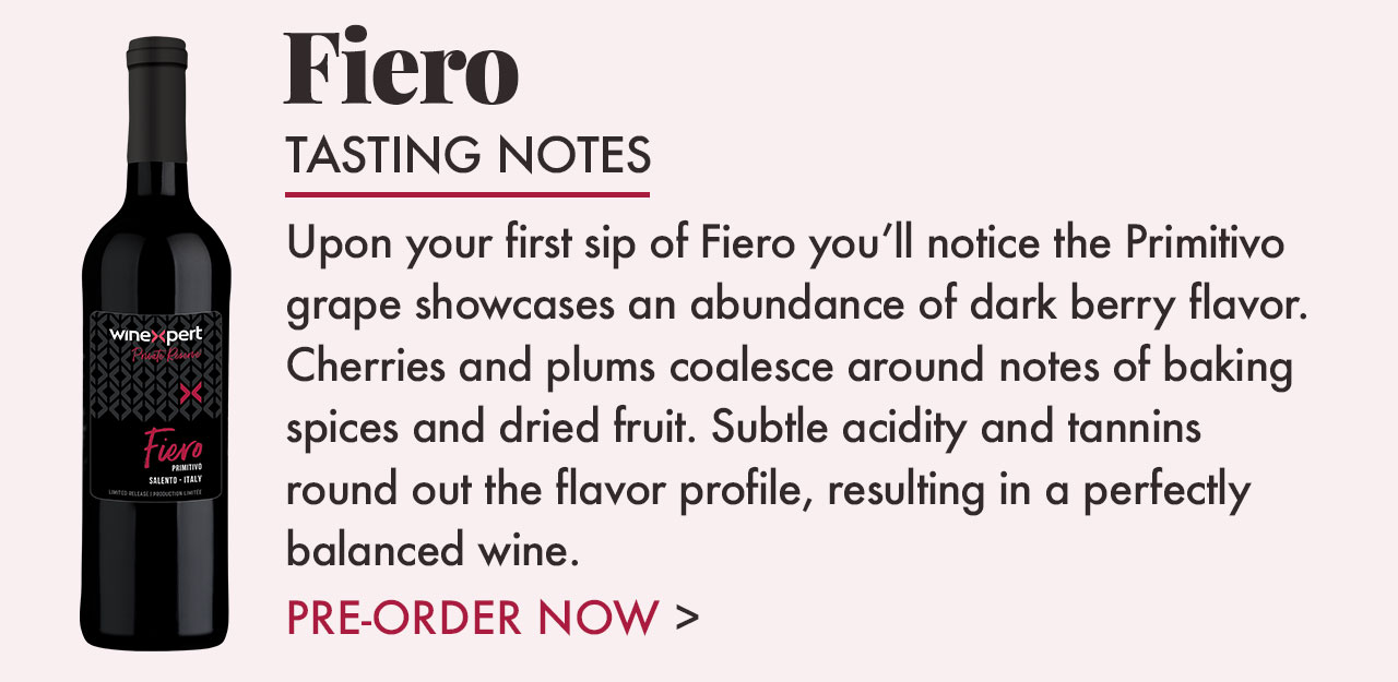 Firero Primitivo Tasting Notes: cherries, plums, and dried fruit.