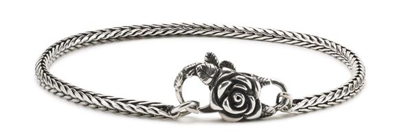 Sterling Silver Bracelet with Rose Lock