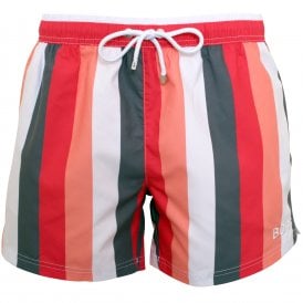 Retro Stripes Swim Shorts, Pink/White/Blue