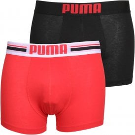 2-Pack Placed Logo Boxer Briefs, Red/Black