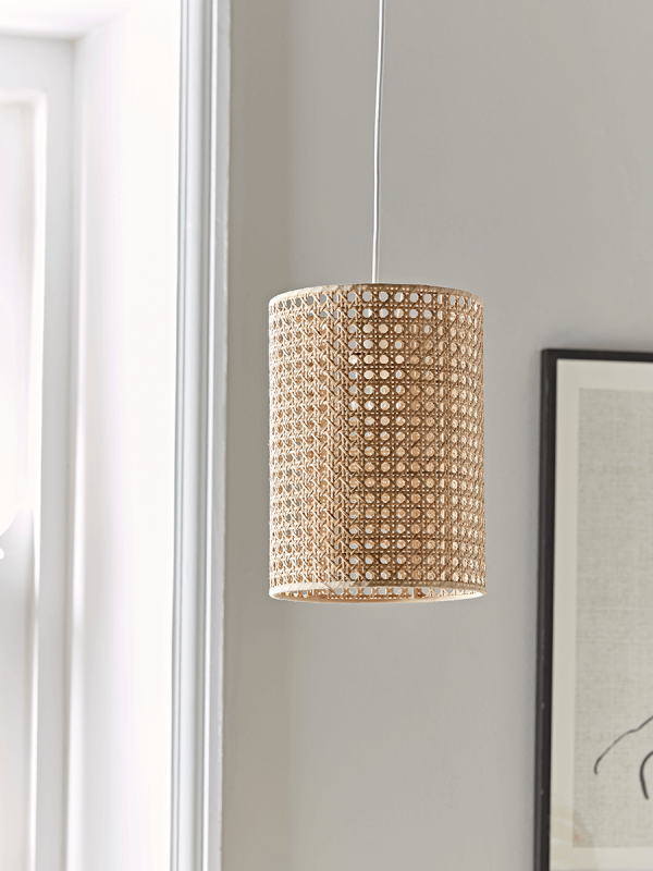 Woven Cane Pendant Light