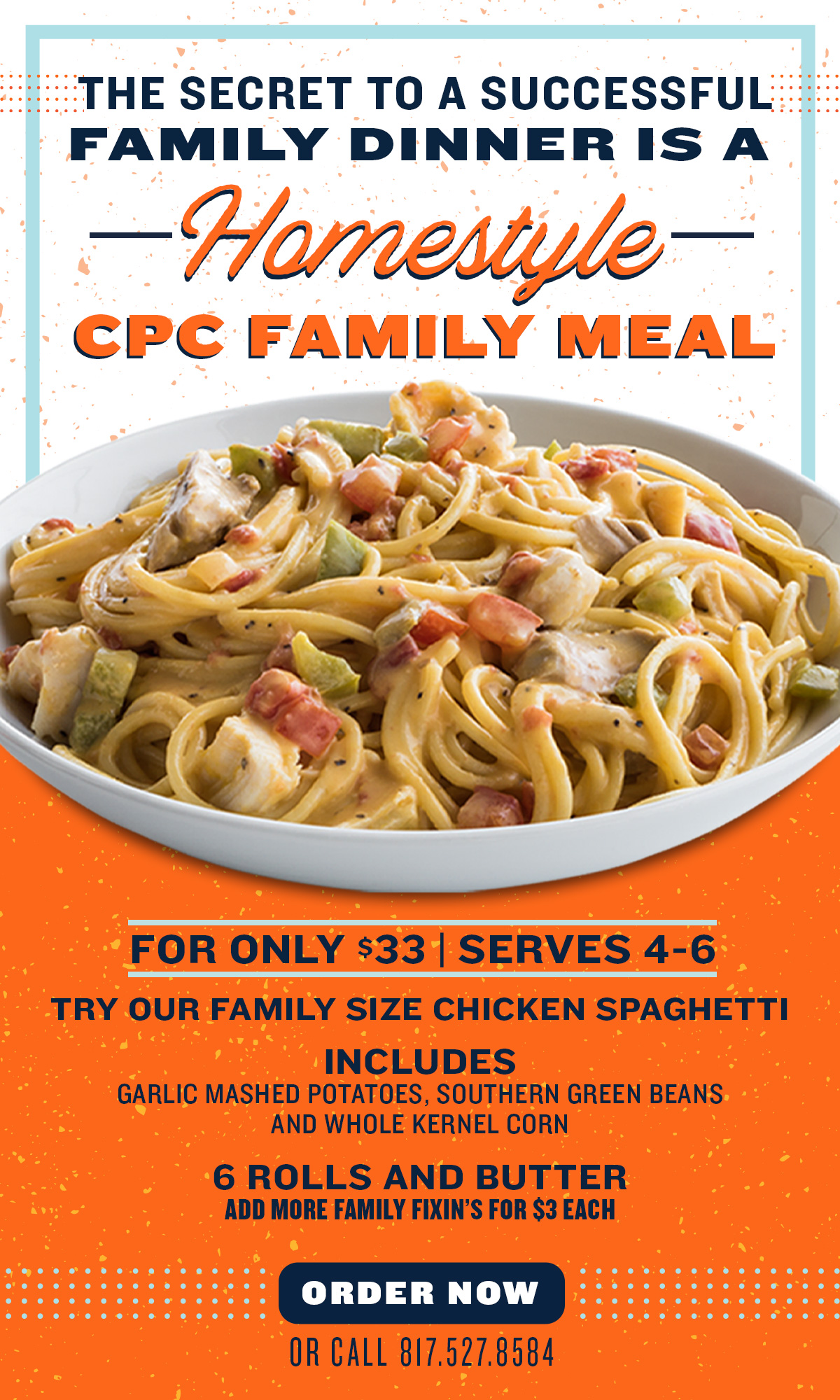 Scratch Made Family Meals made to feed 4-6 people!