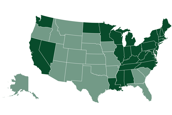 Map of state coverage