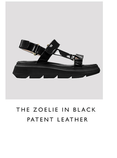THE ZOELIE SANDAL IN BLACK PATENT LEATHER
