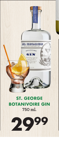 St. George Botanivoire Gin 750ml. - $29.99