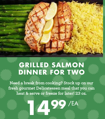 Grilled Salmon Dinner for Two - $14.99 each