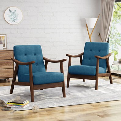 Aurora Mid-Century Modern Accent Chairs (Set of 2)