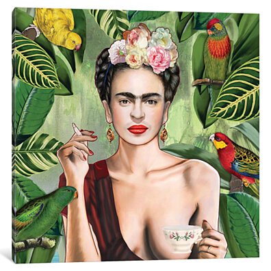 Frida Con Amigos by Nettsch Canvas Decorative Wall Print
