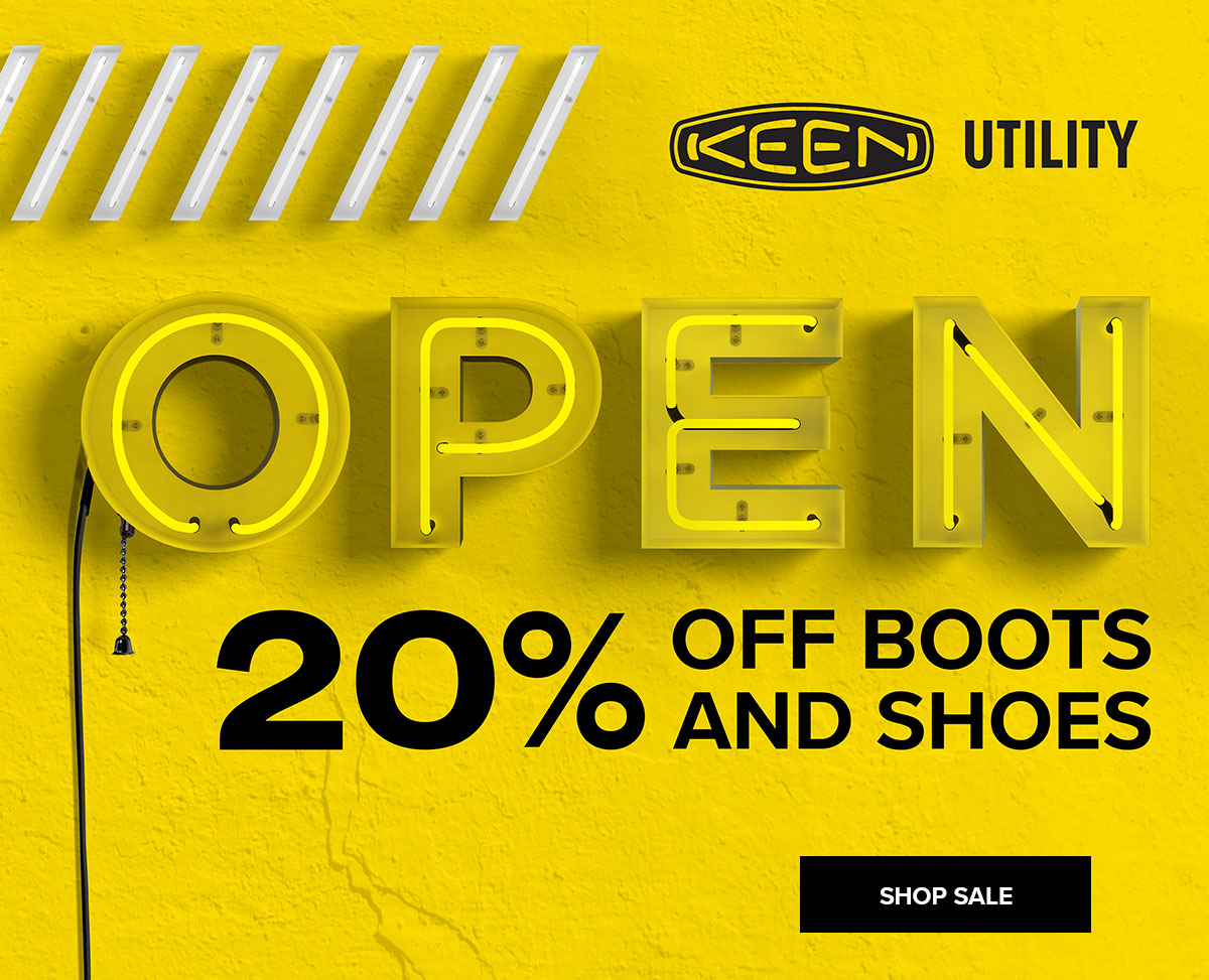 20% off all work boots and shoes. 