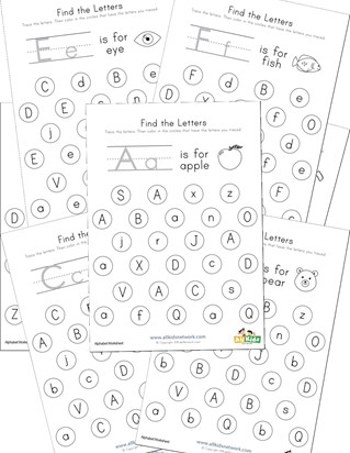 Find the Letters Worksheets