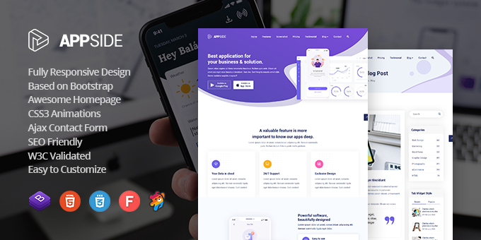 AppSide App Landing Page Template