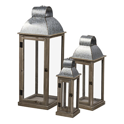 3-Piece Wooden Lanterns