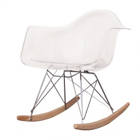 Style Clear Plastic Retro Rocking Chair