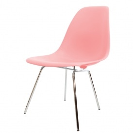 Style Pastel Pink Classic 4 Leg Plastic Side Chair