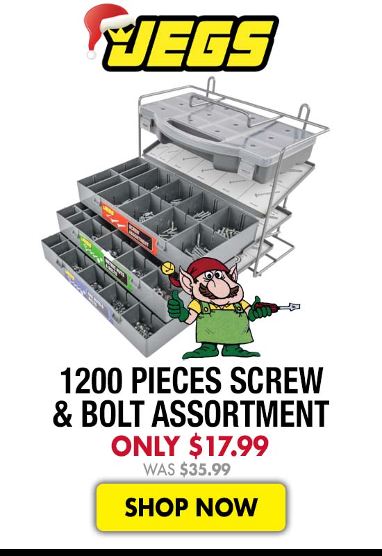 JEGS 1200 pieces Screw & Bolt Assortment - Now $17.99 Was $35.99