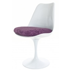 White and Luxurious Purple Tulip Style Side Chair