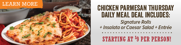 Thurday''s Meal Deal is Chicken Parmesan - click to order now