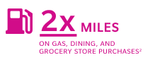 2x MILES ON GAS, DINING, AND GROCERY STORE PURCHASES(2)