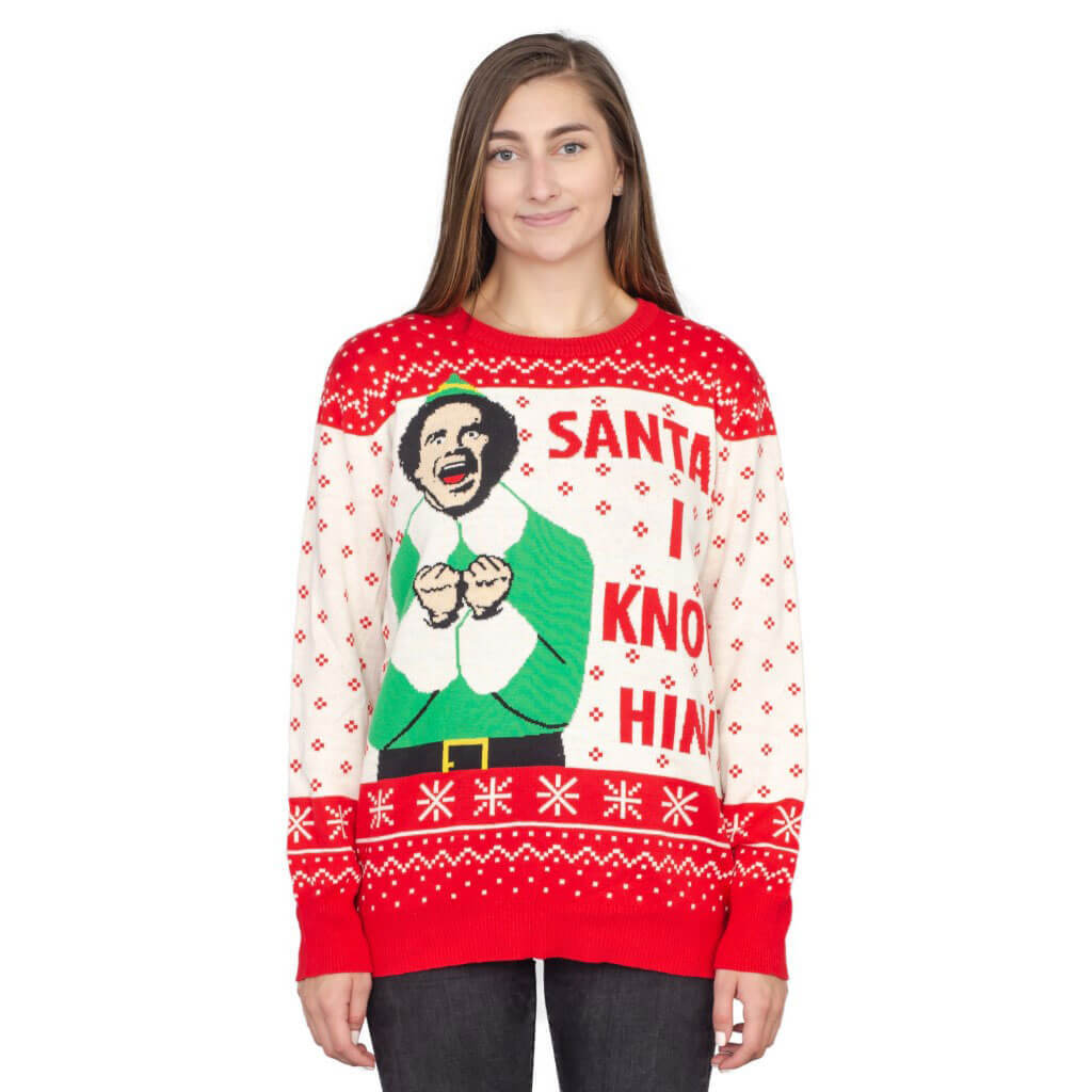 Image of Elf Buddy Santa I Know Him Ugly Christmas Sweater