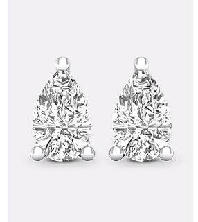 Pear-Shaped Diamond Solitaire Earrings