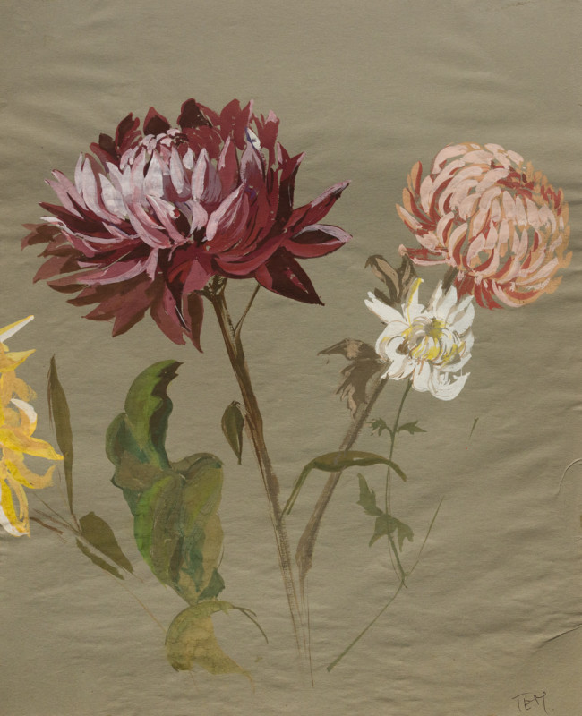 <em>Early Chrysanthemums</em>, 1957. Poster Colour.