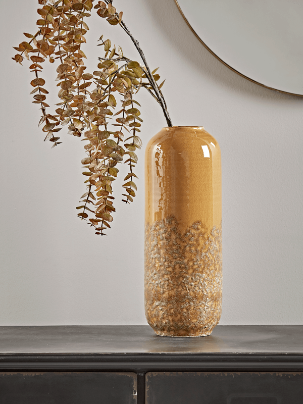 NEW Textured Glaze Mustard Vase