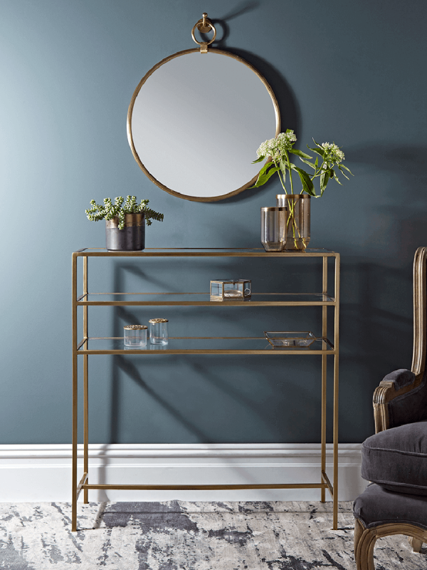 Gold & Glass Console Table