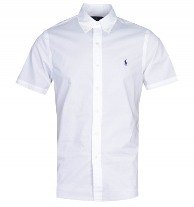 Polo Ralph Lauren Slim Fit White Short Sleeve Poplin Shirt