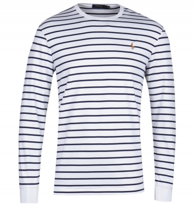 Polo Ralph Lauren Long Sleeve White & Black Stripe T-Shirt