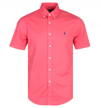 Polo Ralph Lauren Slim Fit Garment Dyed Red Short Sleeve Shirt