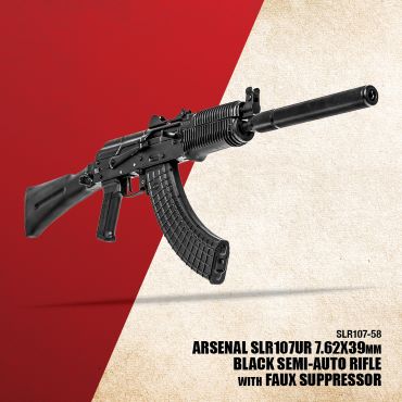 Arsenal SLR107UR 7.62x39mm Black Semi-Automatic Rifle with Faux Suppressor