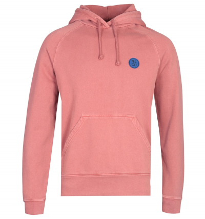 Nudie Jeans Co Marcus NJCO CIrcle Dusty Red Pullover Hoodie