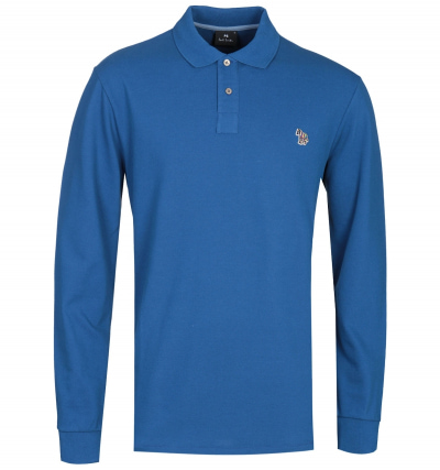 PS Paul Smith Regular Fit Long Sleeve Deep Blue Polo Shirt