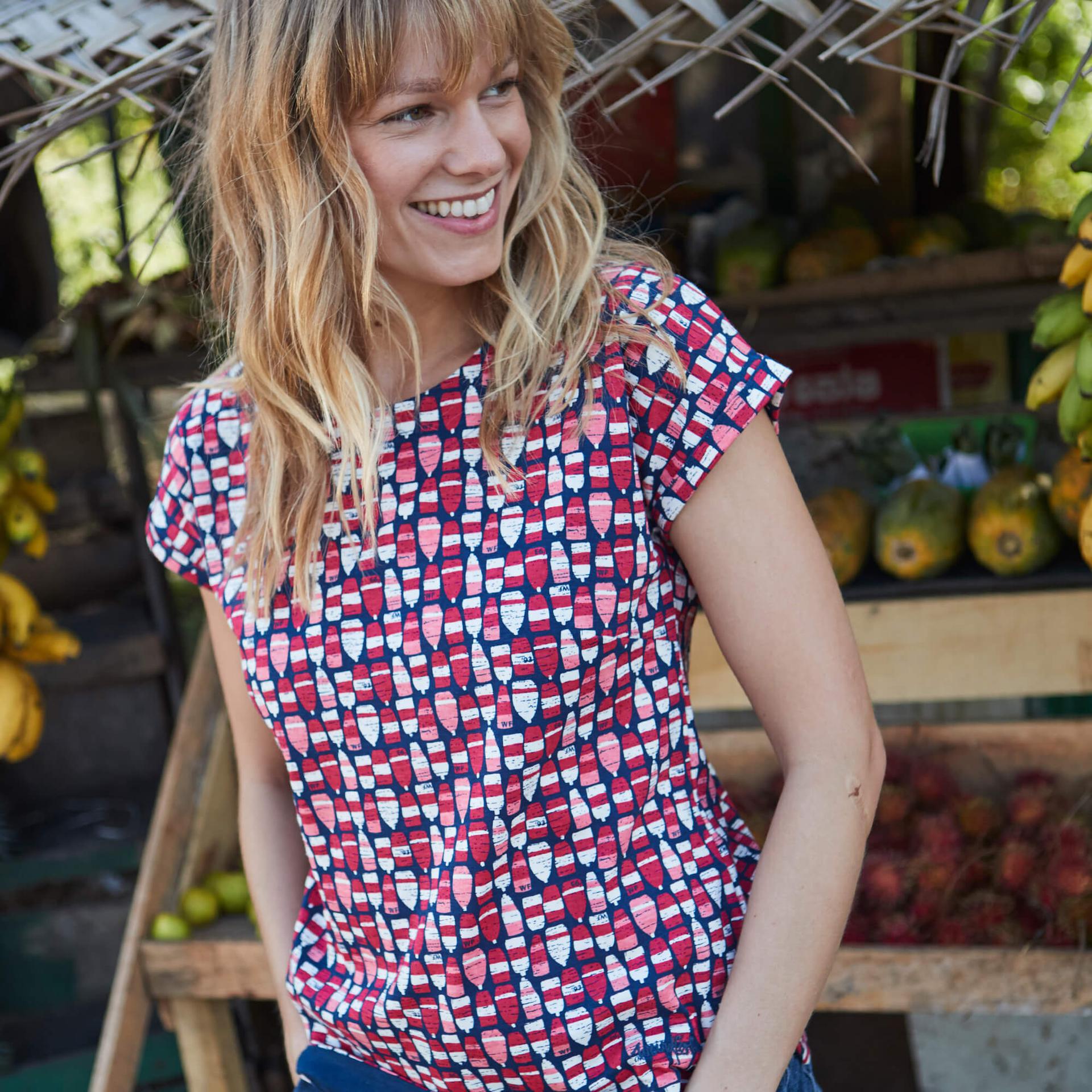 Paw Paw Patterned Jersey T-Shirt Radical Red