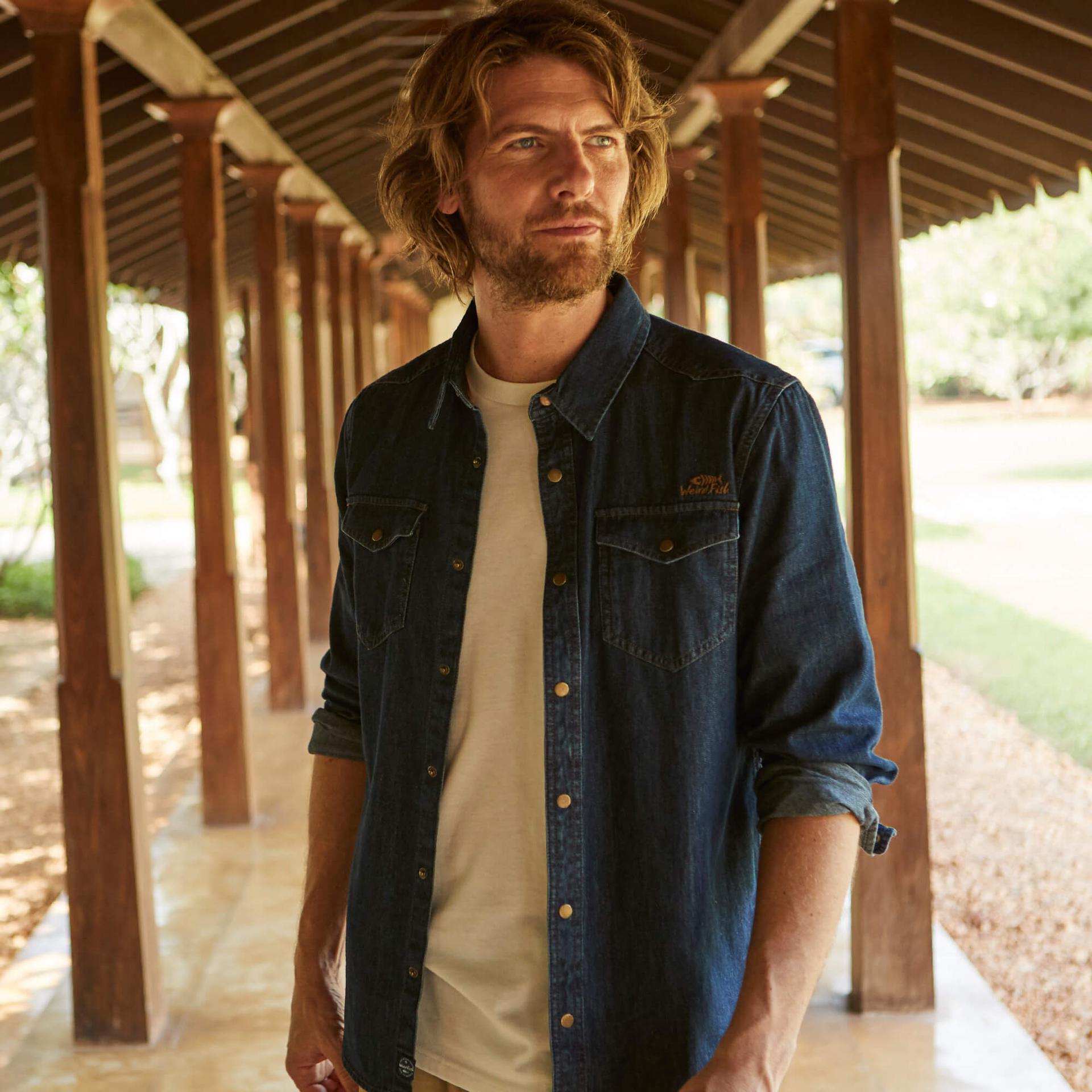 Milos Vintage Western Denim Shirt Denim