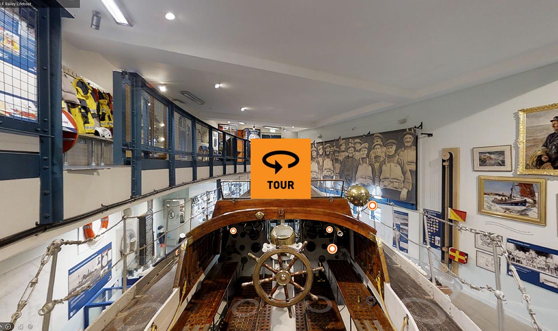Take a virtual tour around RNLI legend Henry Blogg's lifeboat. Credit: Matterport